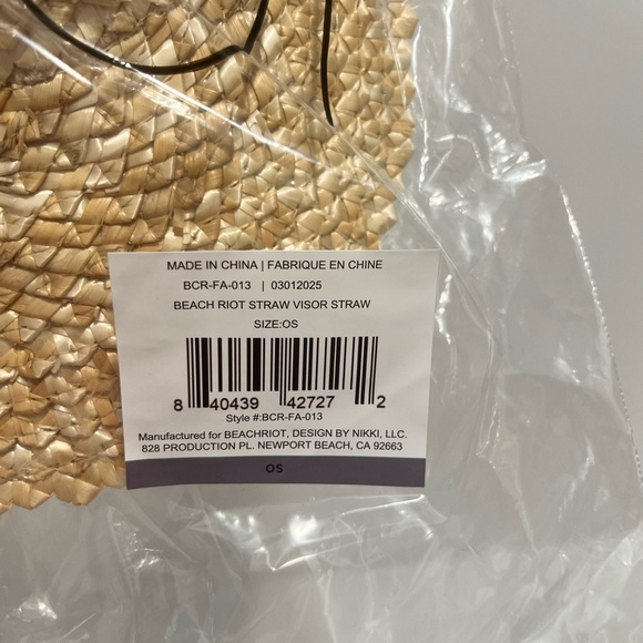 Beach Riot Straw Visor NEW - Picture 8 of 9